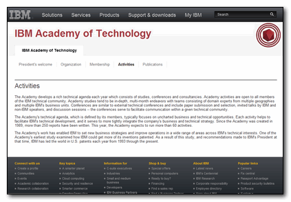 IBM Academy of Technology - Activities Page